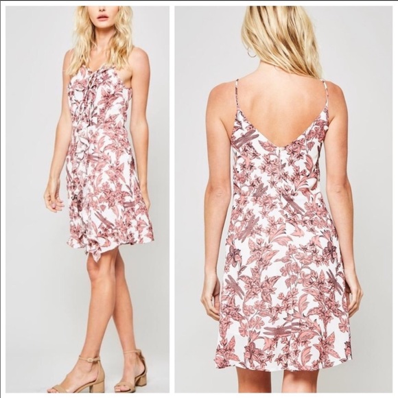 💐 IVORY MAUVE FLORAL DRESS 💐 - Picture 4 of 4